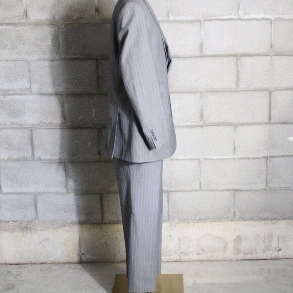 Haines Bonner of London 46R US Men's 3 Piece Suit Grey Pinstripe - Picture 7 of 12